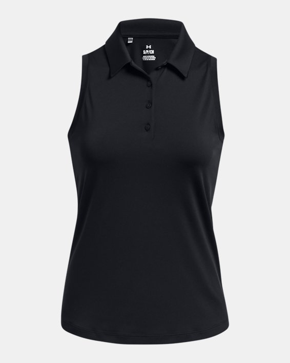 เสื้อโปโลแขนกุด UA Playoff สำหรับผู้หญิง in Black image number 2
